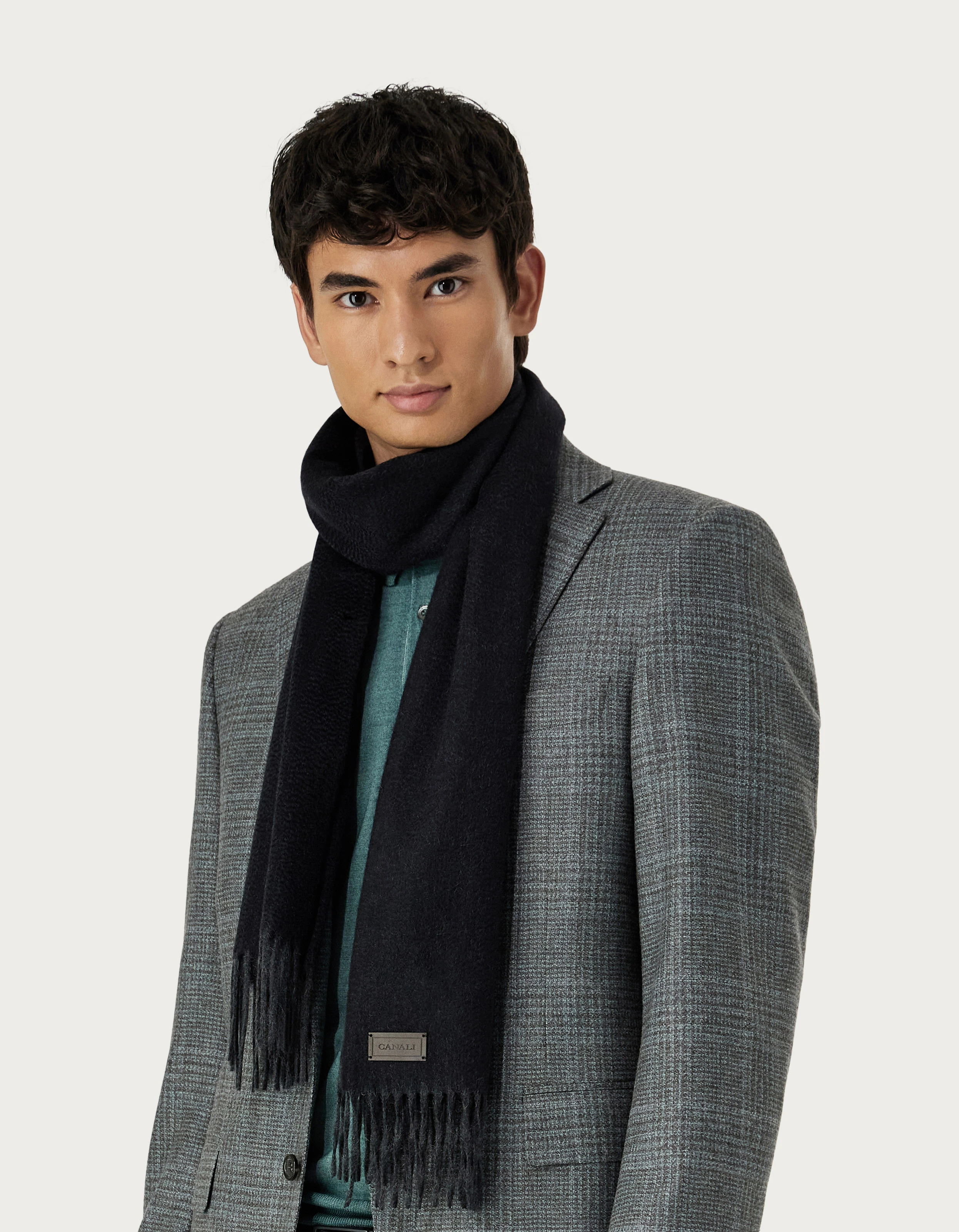 Scarf in blue Double cashmere