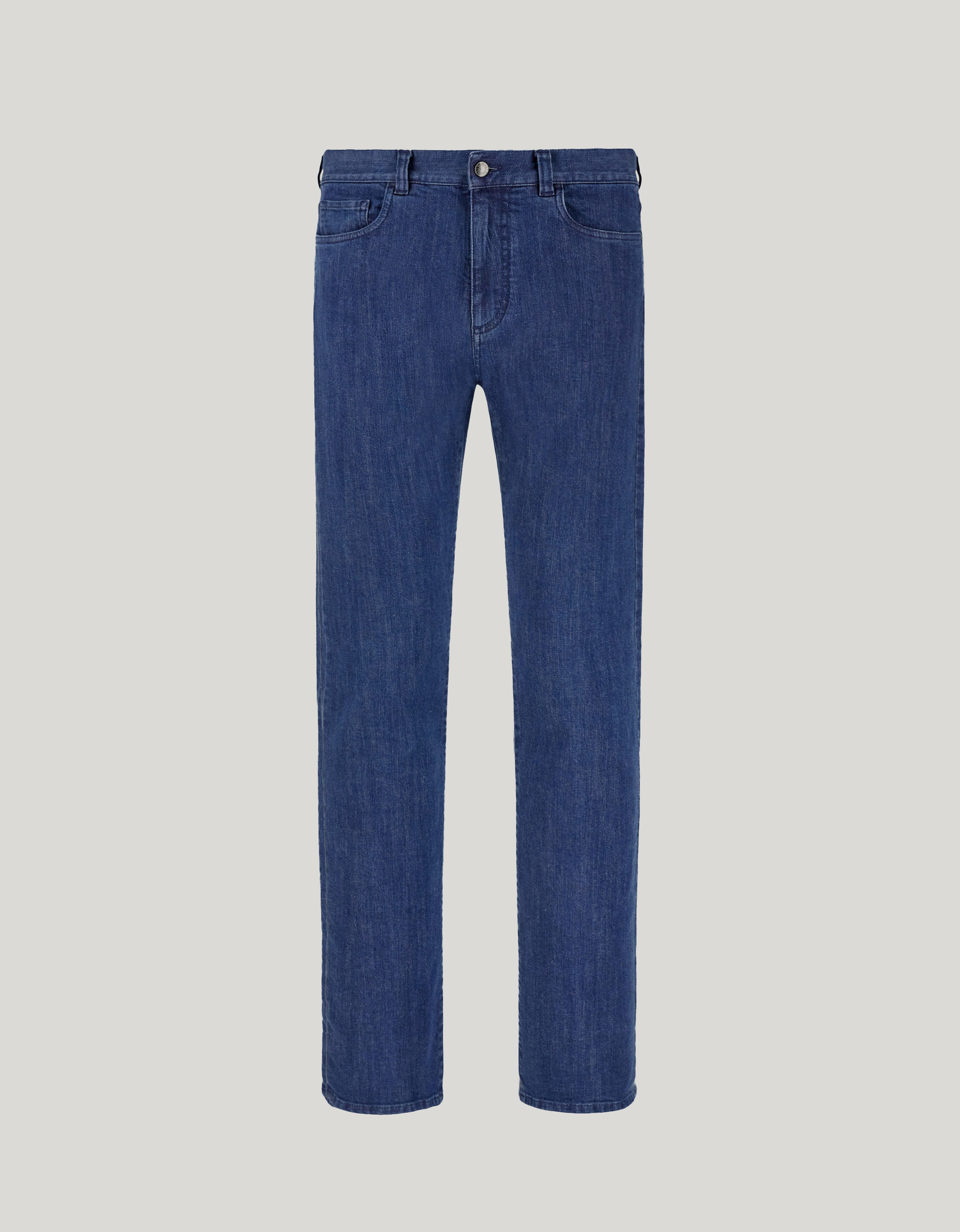Blue five-pocket denim pants 