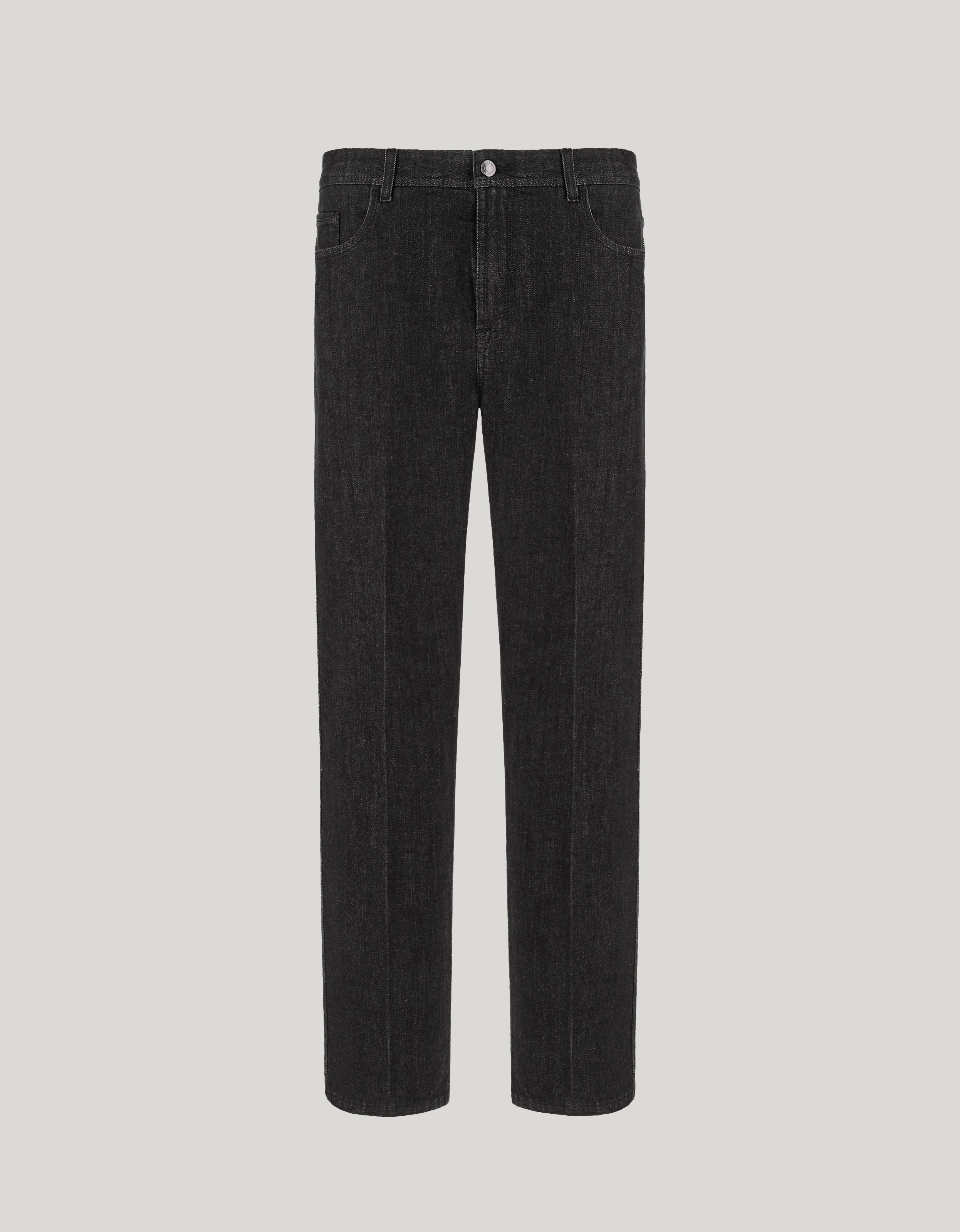 Five-pocket pants in black denim 