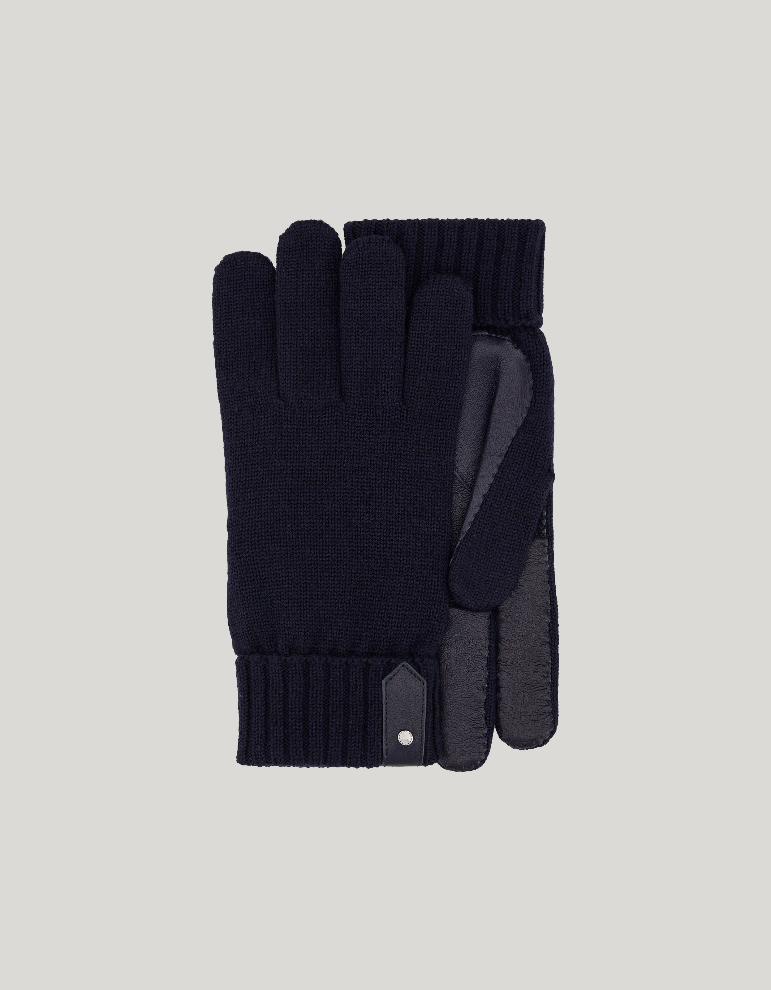 Blue wool and sheepskin gloves 