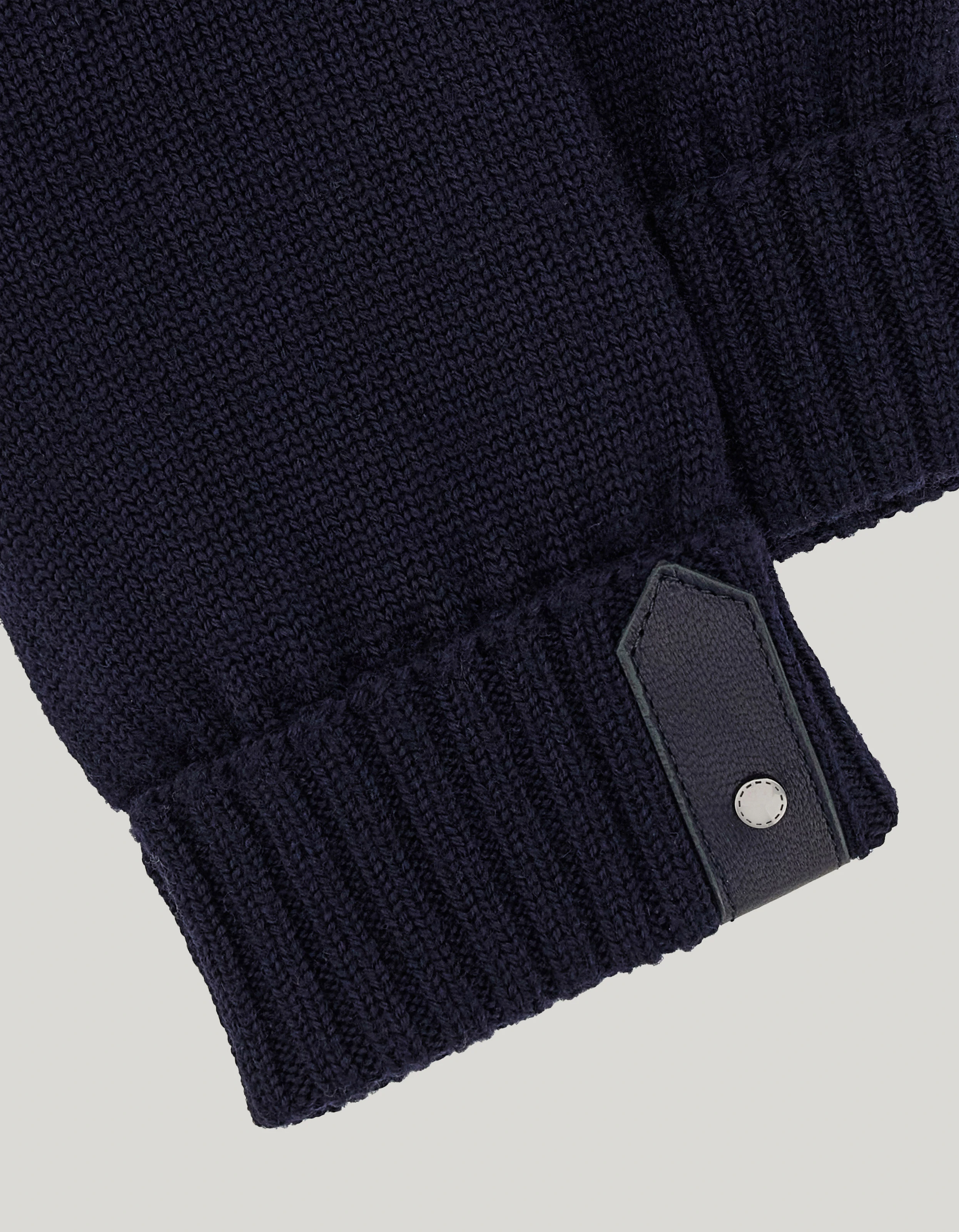 Blue wool and sheepskin gloves