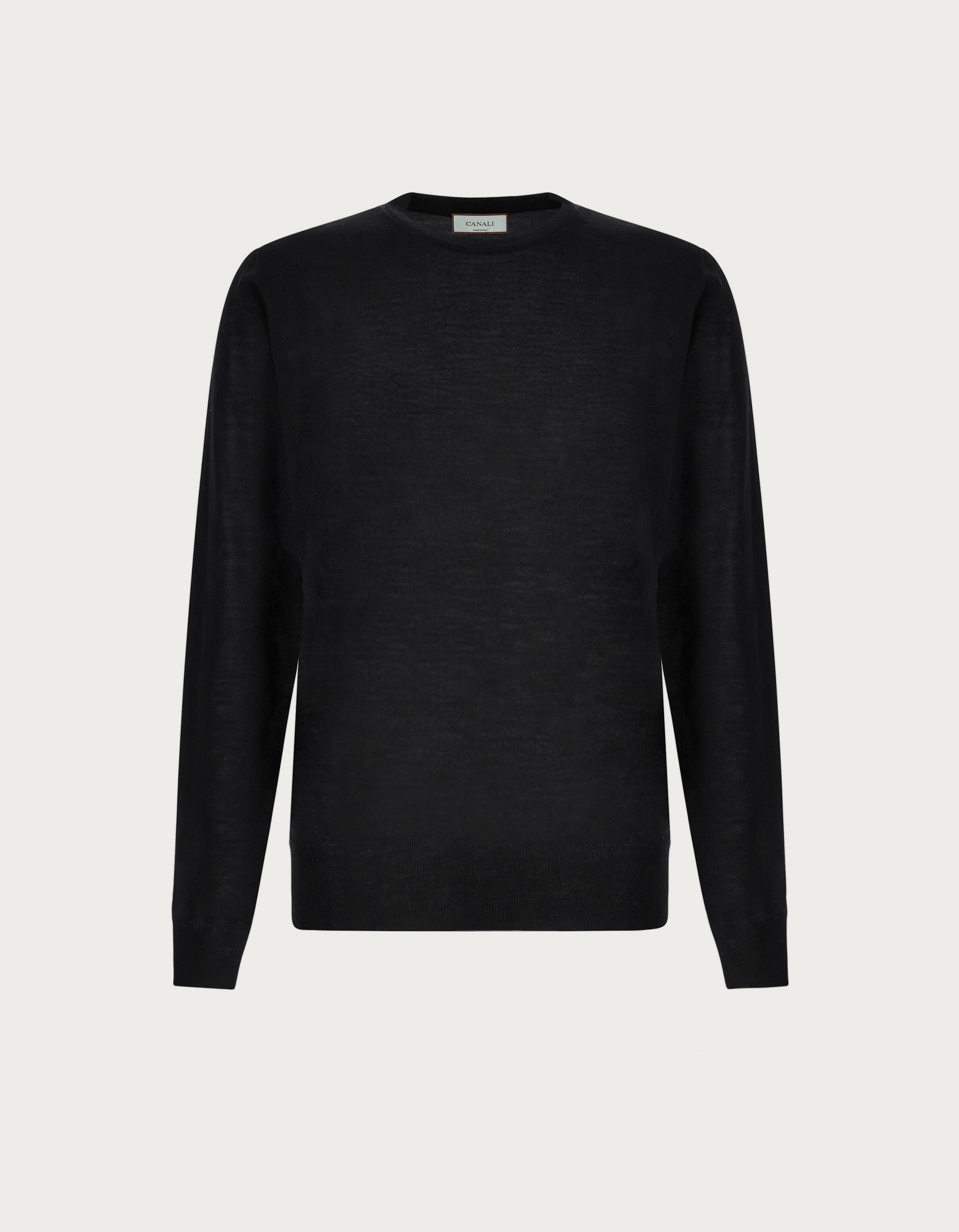 Black pure wool crewneck 