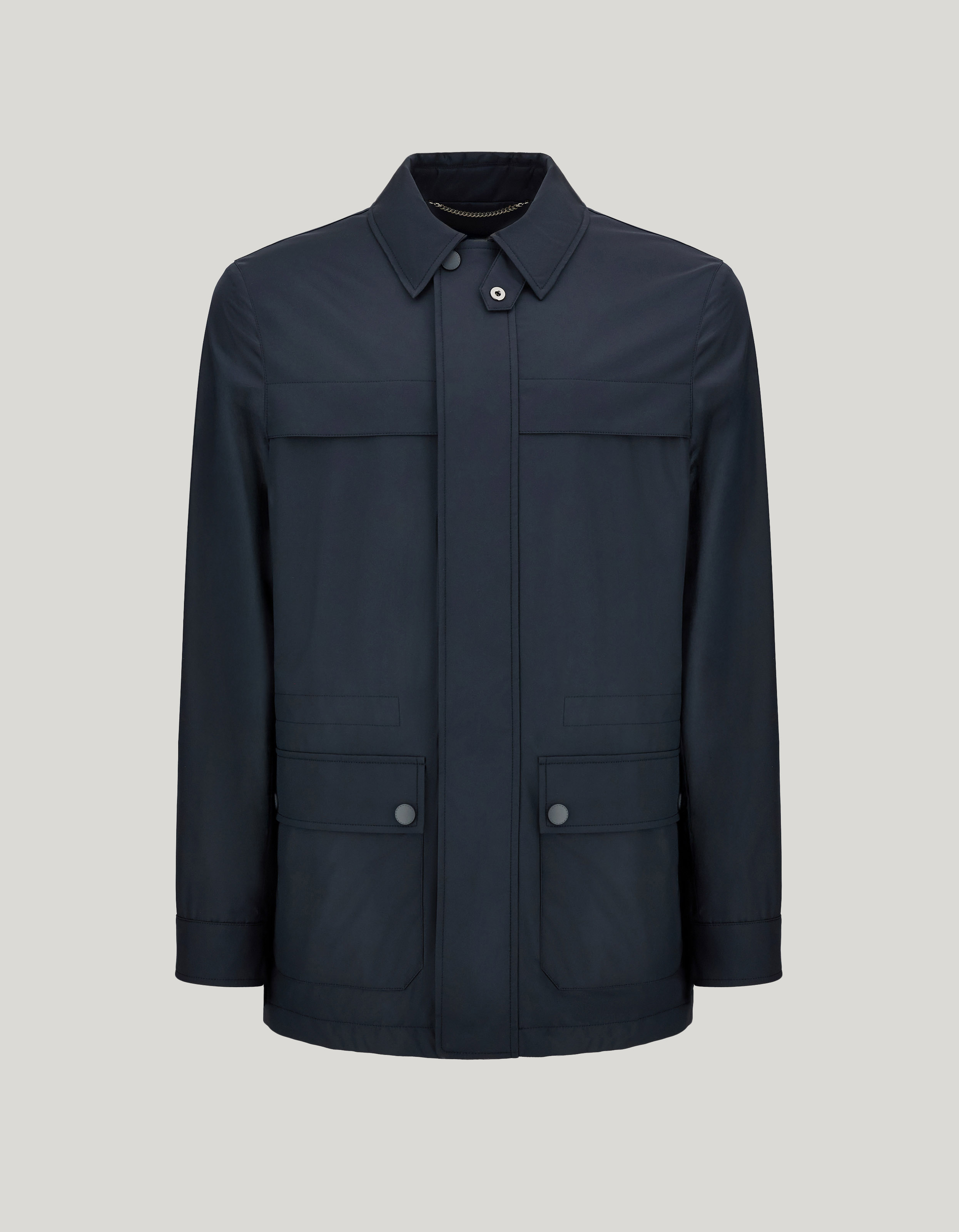 Canali Nuvola Maestrale technical fabric field jacket in blue 