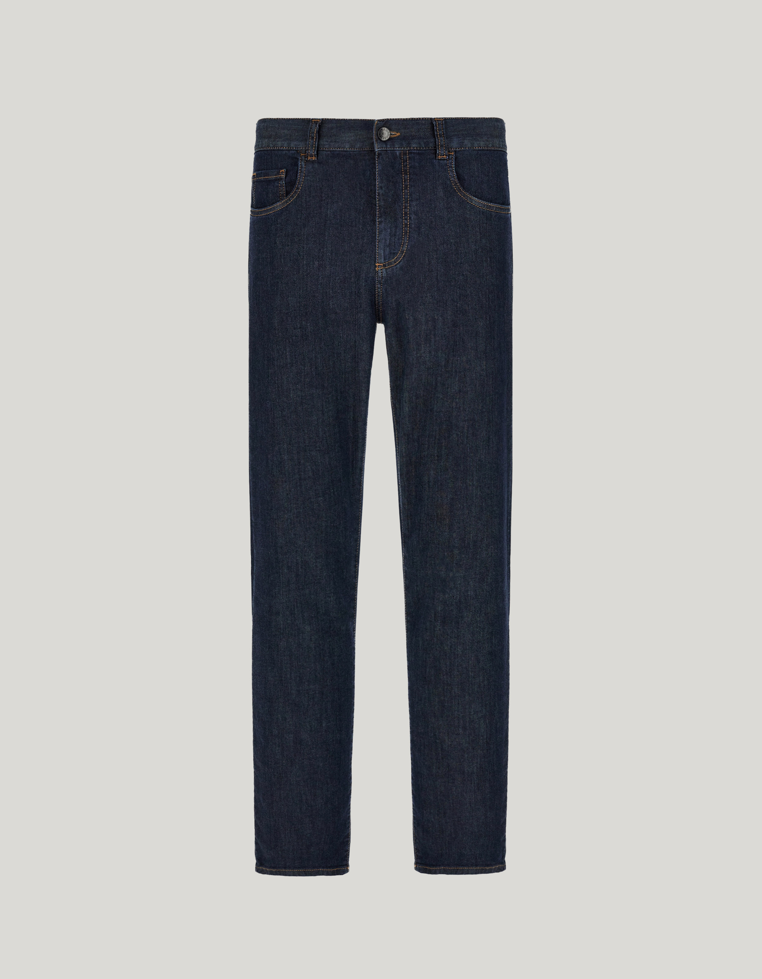 Stretch soft-touch five-pocket denim jeans in blue 