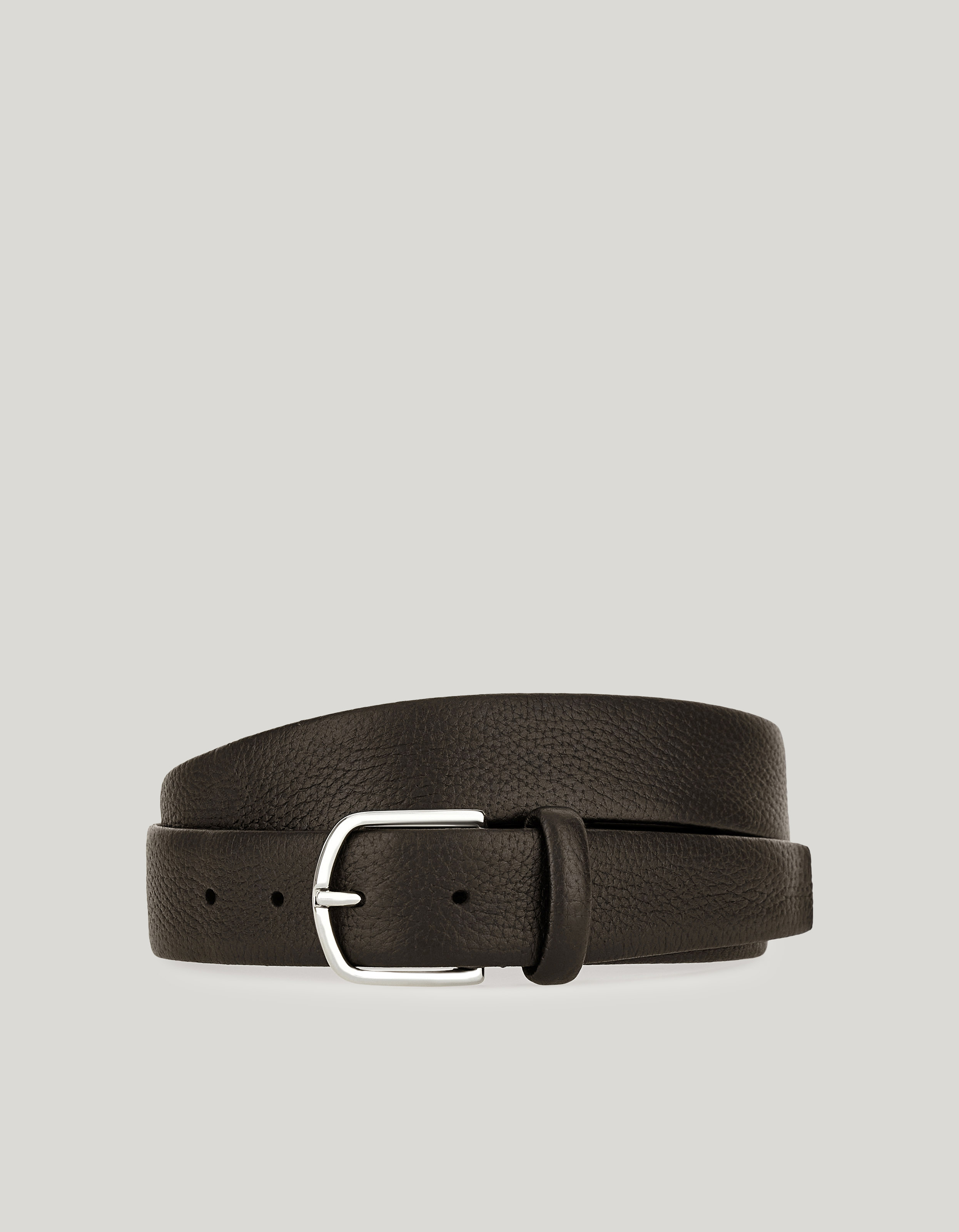 Dark brown tubular deerskin belt 