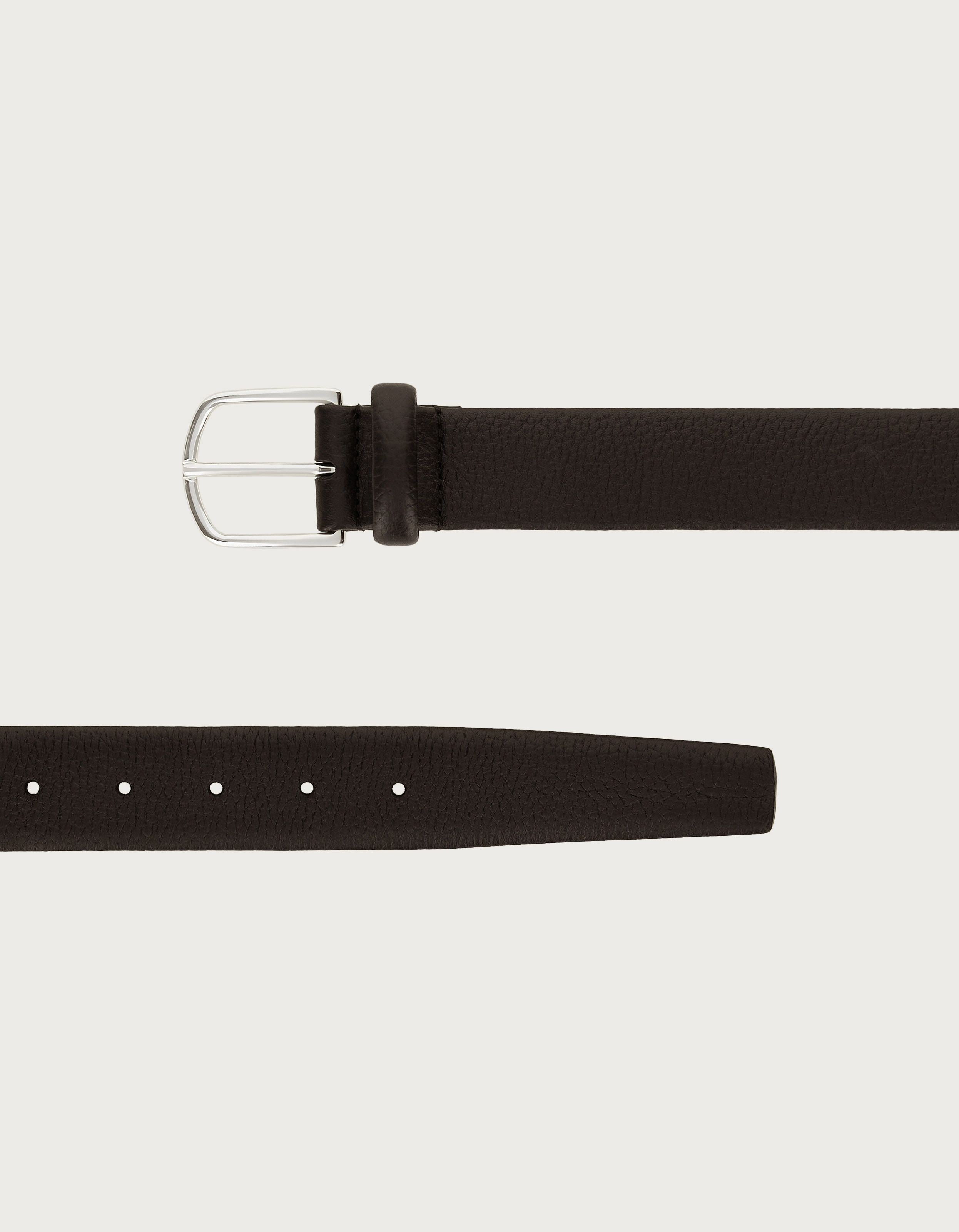 Dark brown tubular deerskin belt
