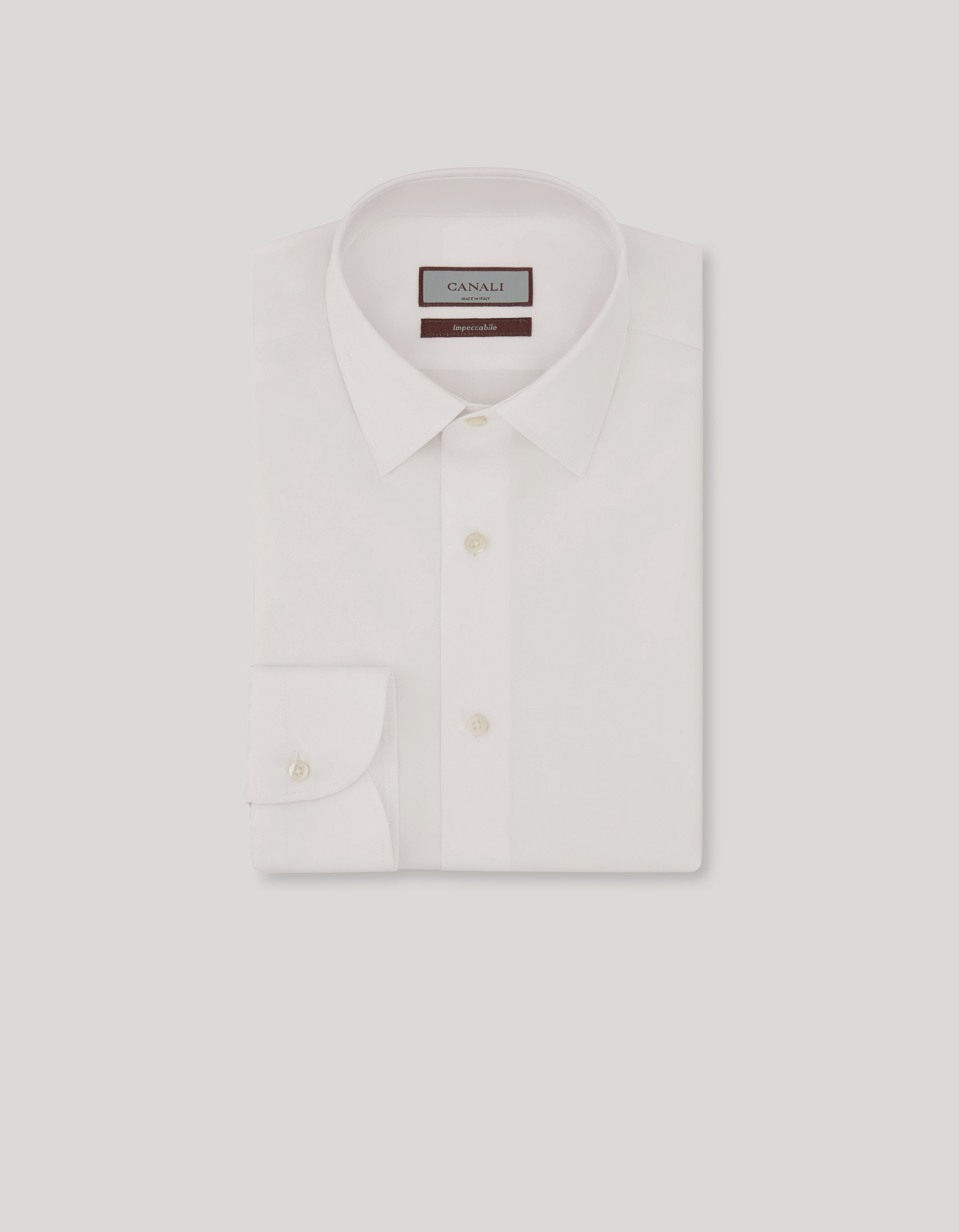 Impeccabile slim-fit shirt in white cotton 
