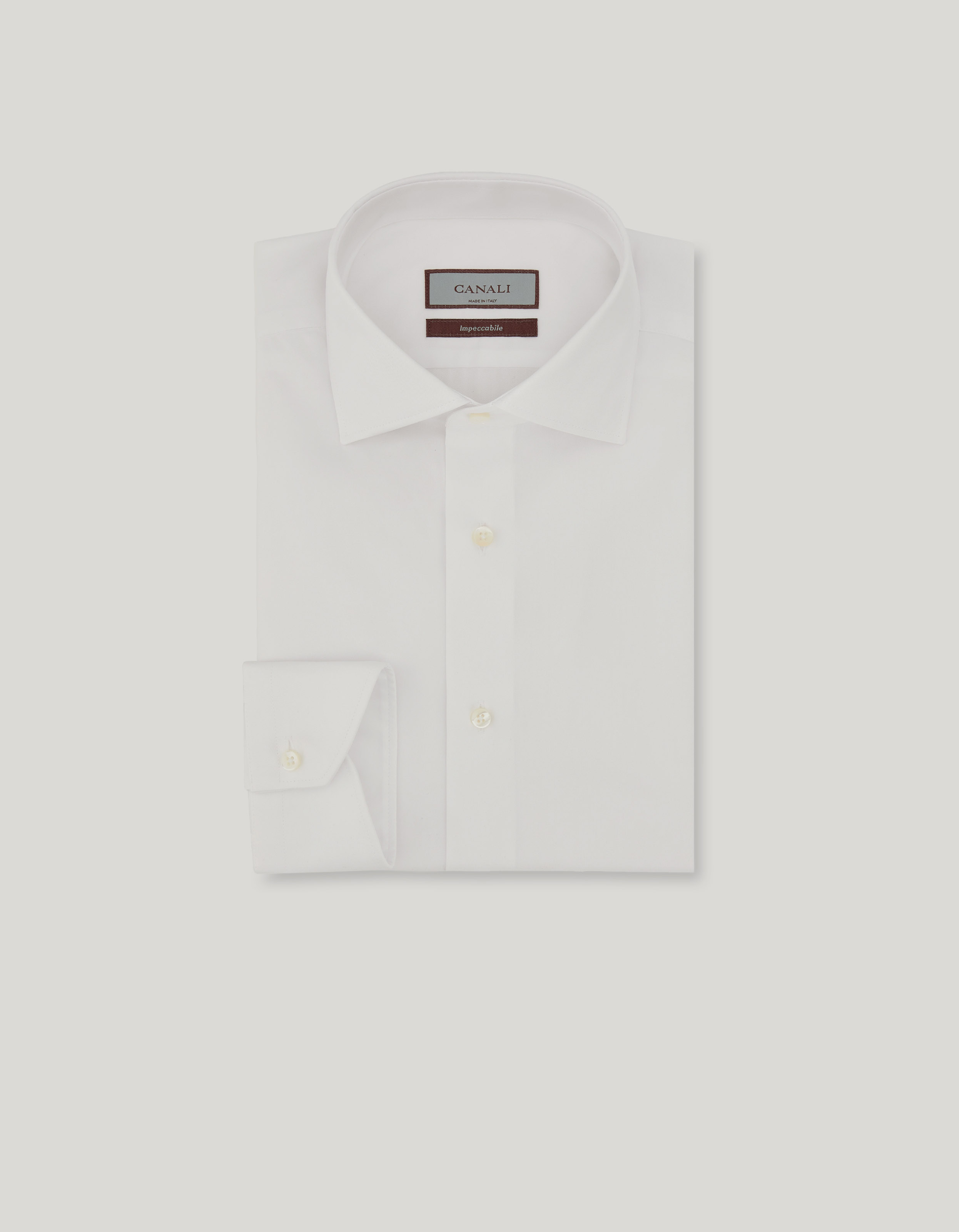 Impeccabile regular fit shirt in white cotton 