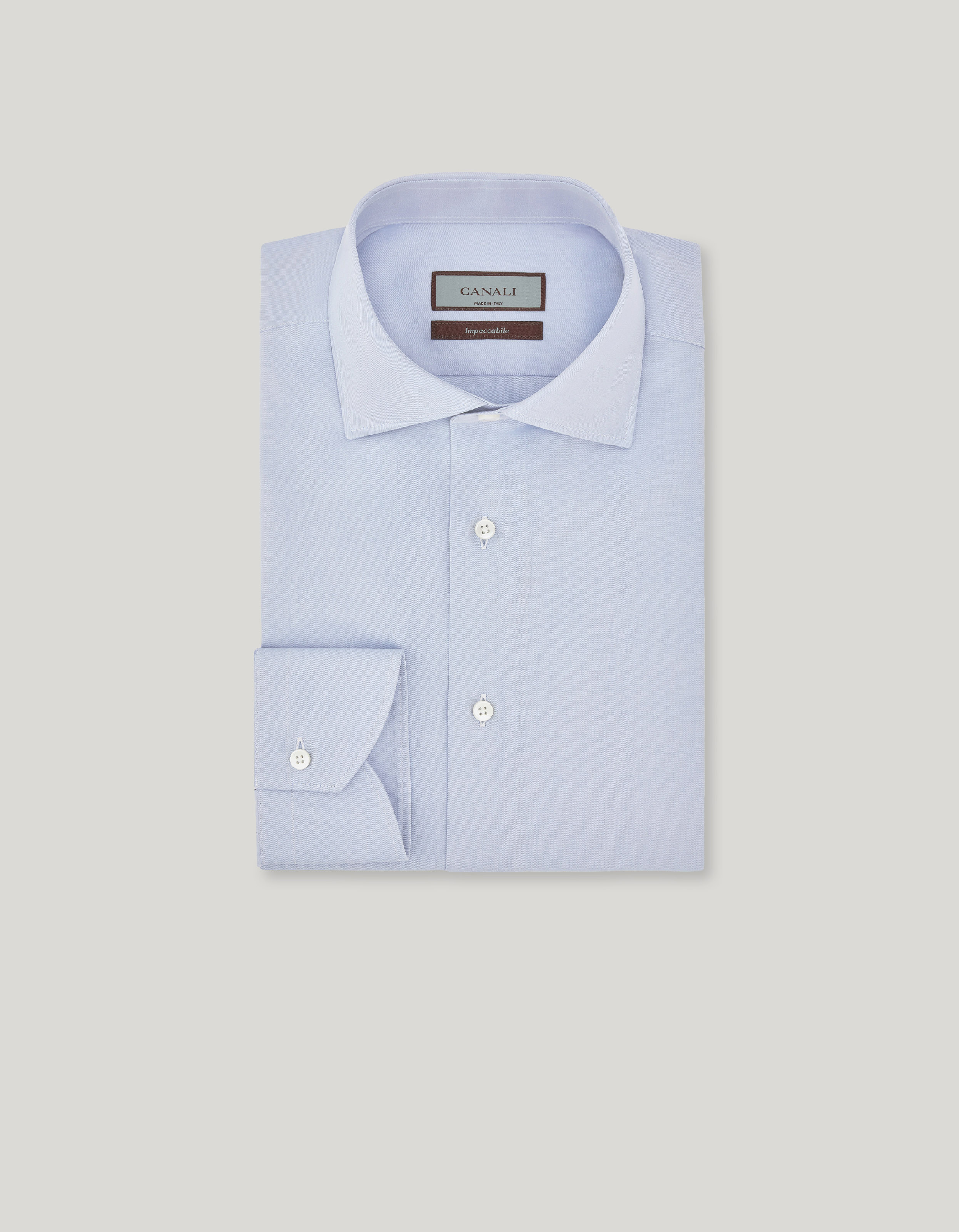 Impeccabile regular fit shirt in light blue cotton 