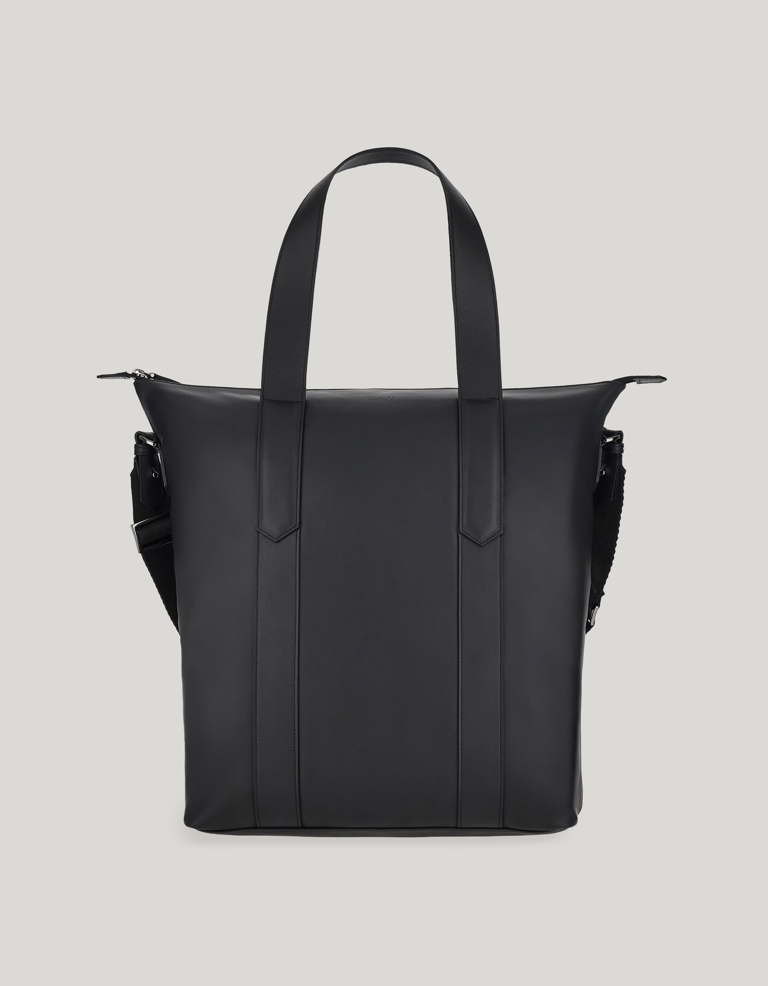 Black calfskin tote bag 