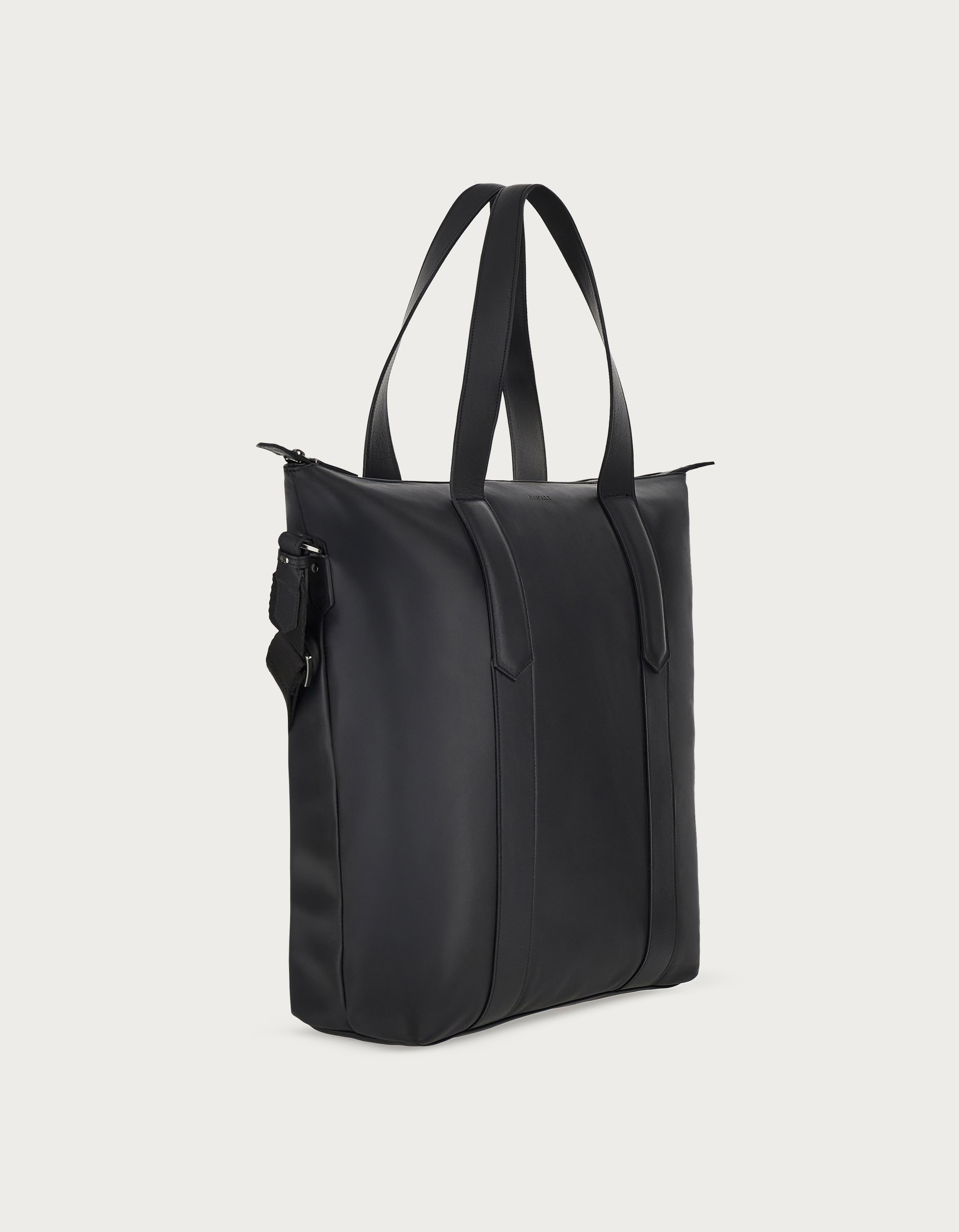 Black calfskin tote bag