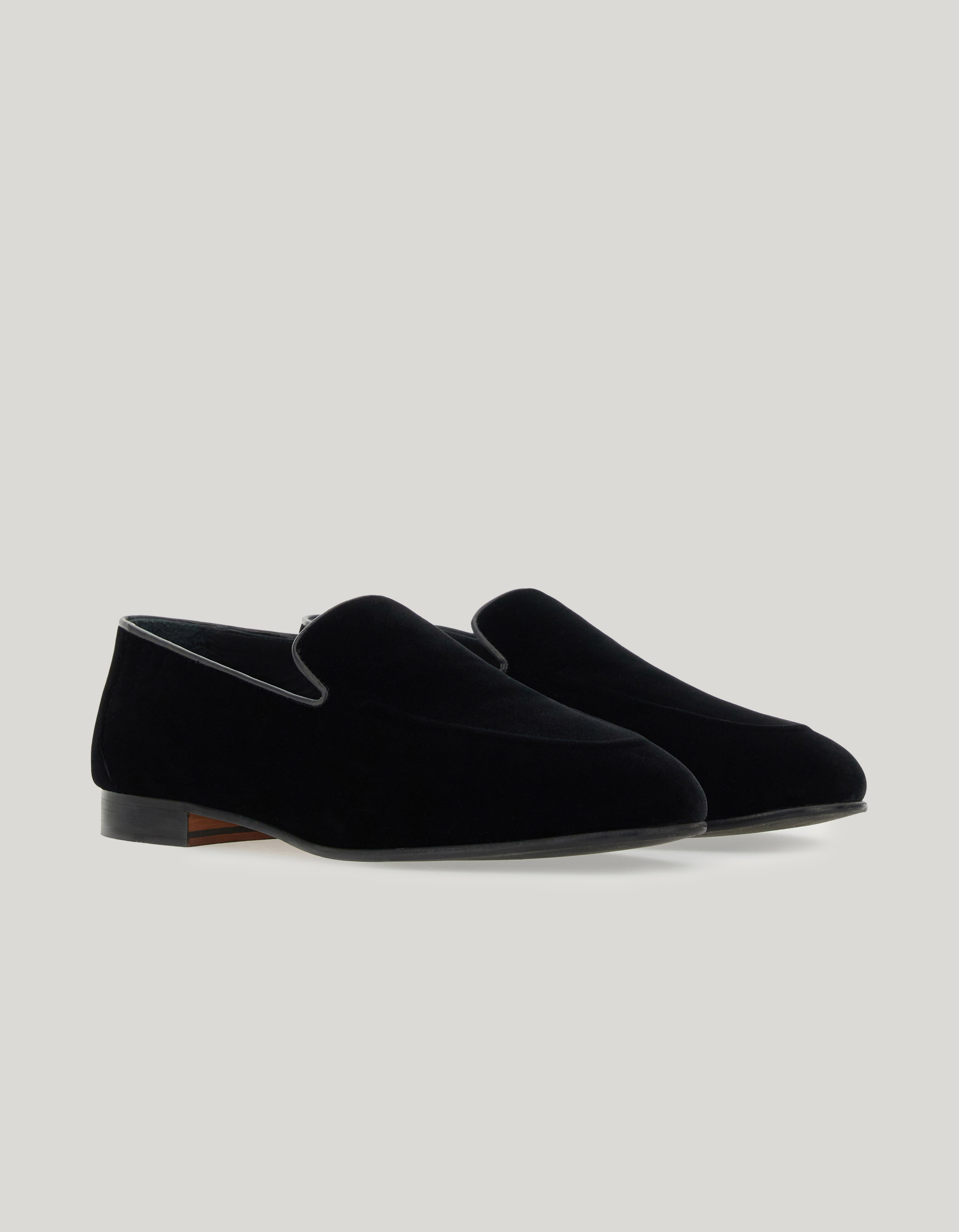 Double black velvet slip-ons 